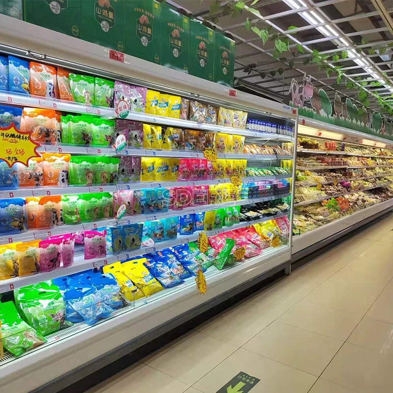 Commercial Open Display Chiller Refrigerator Multilayer Display Fridge for Vegetables and Dairy Products