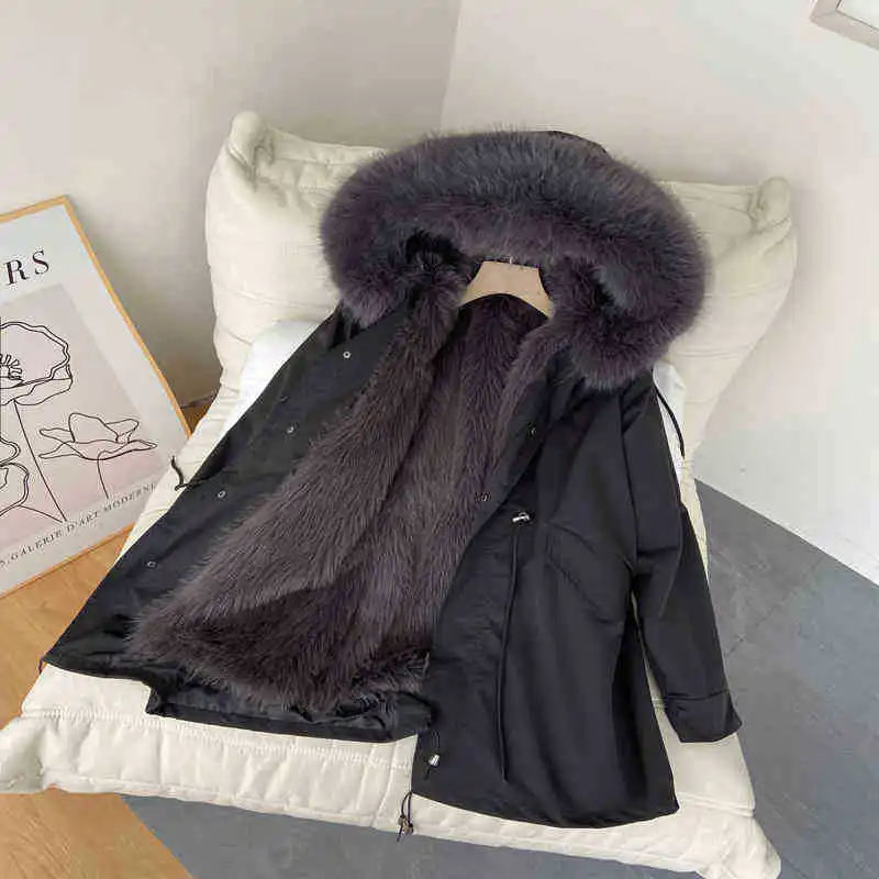 Men's mid-length parka (dark gray liner)