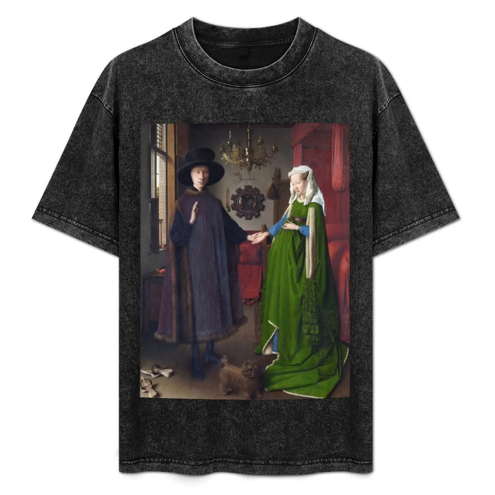 Jan Van Eyck - Giovanni Arnolfini And His Bride (The Arnolfini Marriage) T-Shirt Basic Comfort Fit T-Shirt for Men