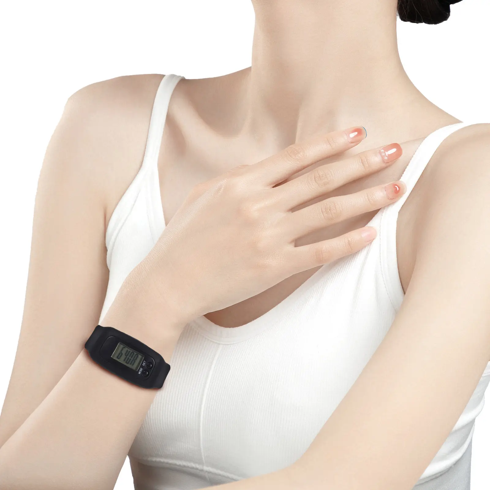 Black LED Pedometer Sports Watch Multi Function Calorie Monitor Real Time Outdoor Fitness Bracelet