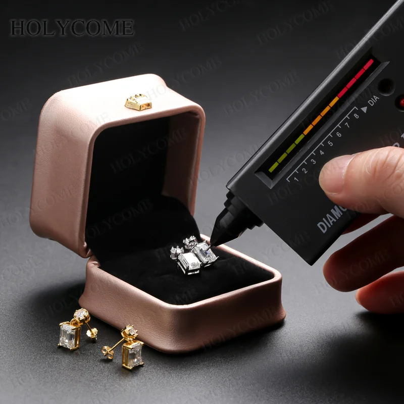 Moissanit-Ohrringe im runden Smaragdschliff, 2,2 ct/4,6 ct, Farbe D, 925er Sterlingsilber, einzigartiger gemischter Schliff, edler Schmuck, Geschenk für Frau – Detail 9
