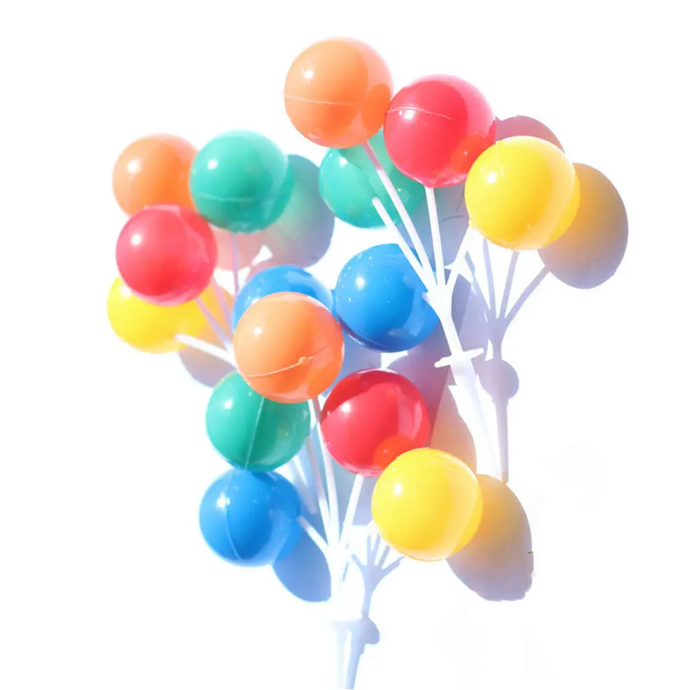 24Pcs Microlandschaft Balloon Cluster Picks Creative Colorful Decorations Pot Plant Cake Cupcake Ornaments Craft Supplies
