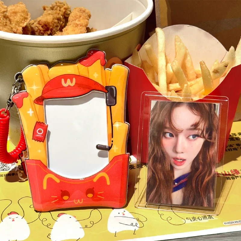 kawaii hamburgo polegada kpop photocard titular milho sanduiche foto cartao titular bolsa pingente escola papelaria 01