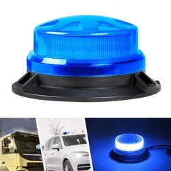 9-28V Mini Led Yellow Blue Rotating Ambulance Emergency Strobe Warning Police Beacon Light With Magnet Red Green Amber 8 Modes
