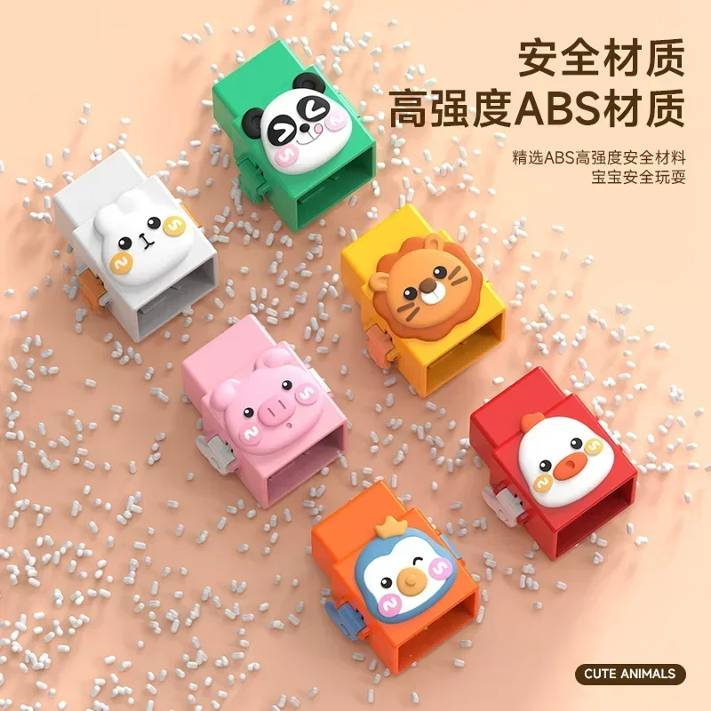 Building block stacking music Children's concentration Desktop toys Cross-border cartoon cute pet stacking music Press