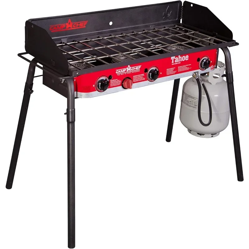 Camp Chef Tahoe 16-3-Burner Gas Stove - Perfect for Big Outdoor Cooking Jobs - 30,000 BTU Burners - 608 Sq In Cooking Space