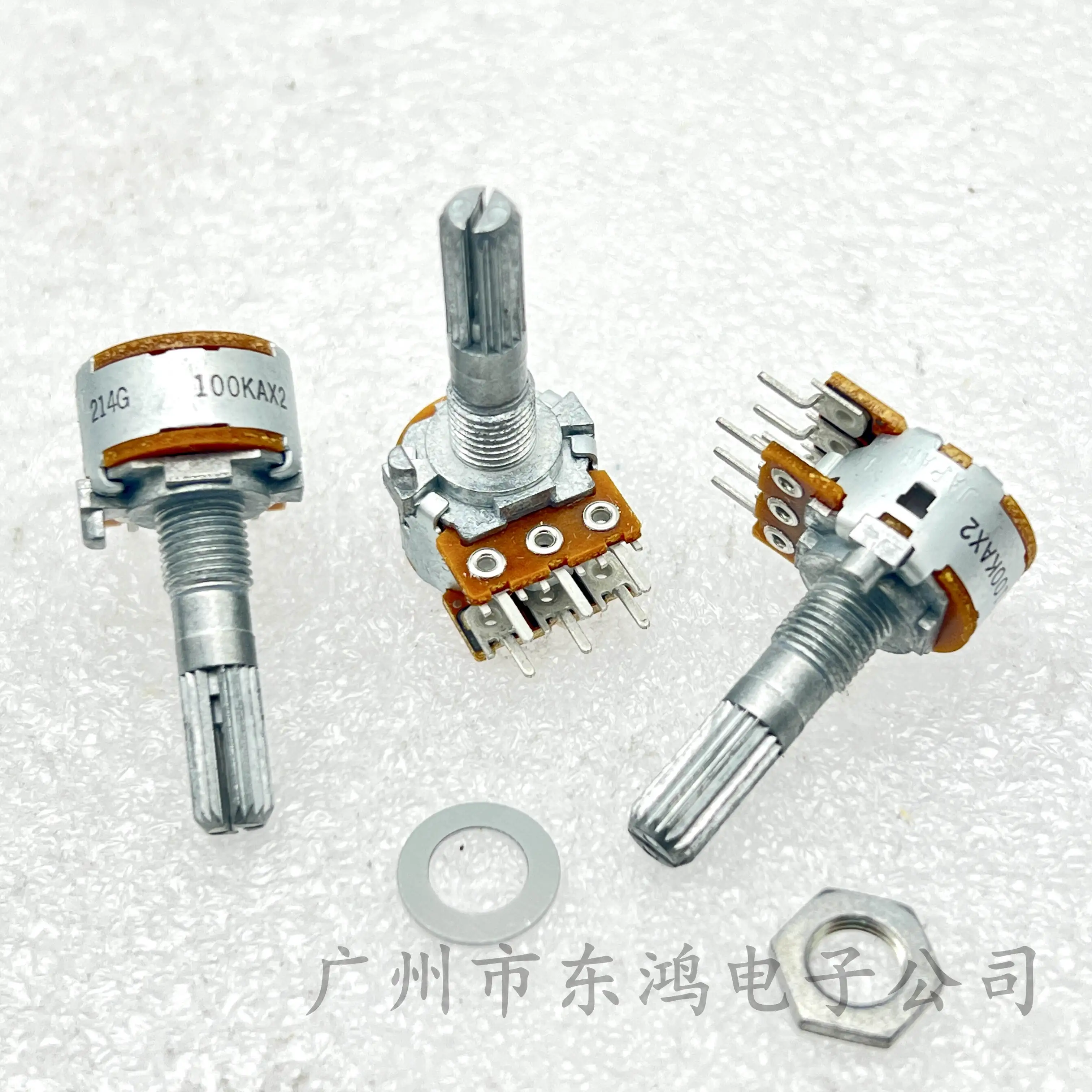 1 pcs ALPS RK163 16 type A100Kx2 dual six-pin volume potentiometer imported from Japan, shaft length 25MM