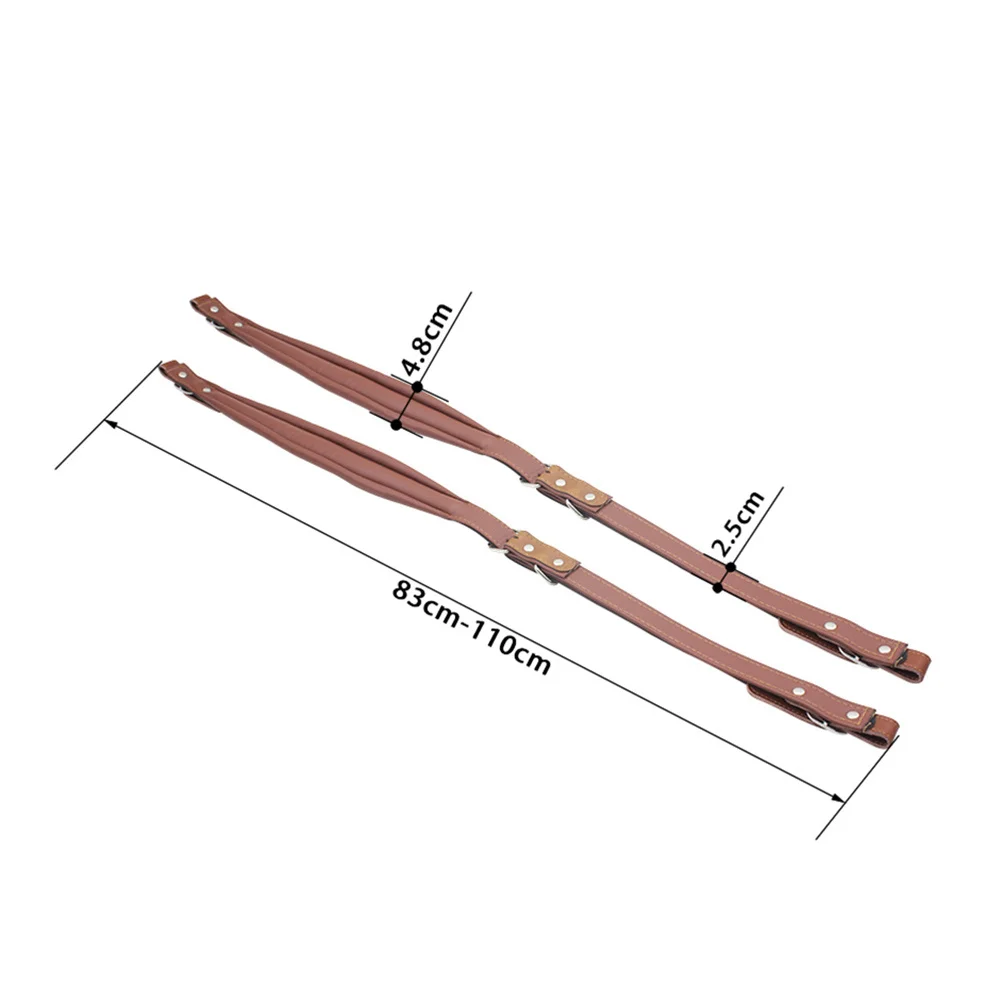 زوج من أشرطة الأكورديون الاصطناعية بطول قابل للتعديل 83-110 سم قهوة متينة ومريحة لأكورديون باس 16-120