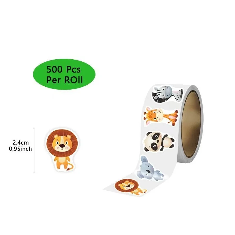 500 PCS Animal Stickers for Reward, Cute Animal Stickers, Motivational Stickers for School and Kindergarten
