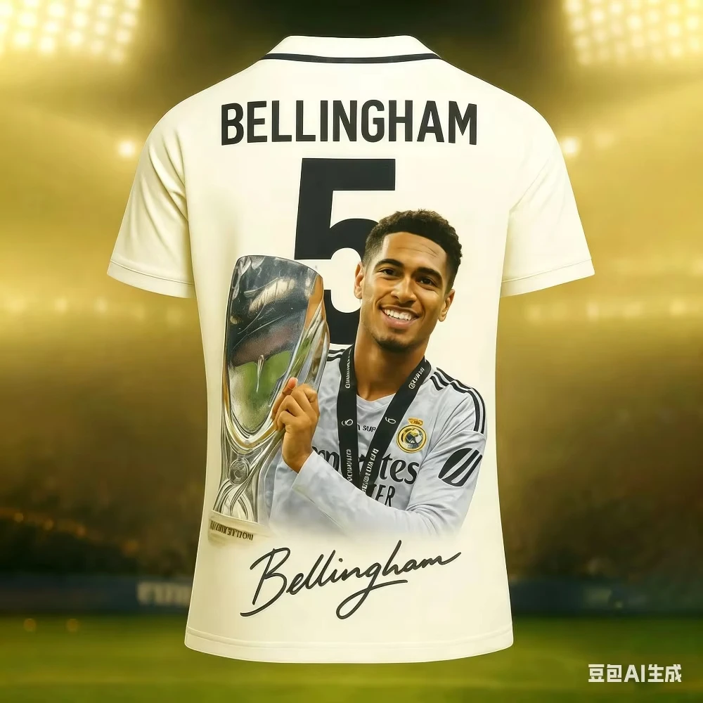 Unisex Club Soccer Jersey White Navy Trim Gold Shoulder Stripe Pointing Player Print Back No.5 2026 Crest Fan Football Shirt