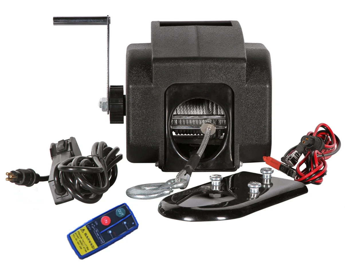 Chinese Manufacturer Hot Sell Mini Portable Winch 3500lbs 12v Electric Boat Winch