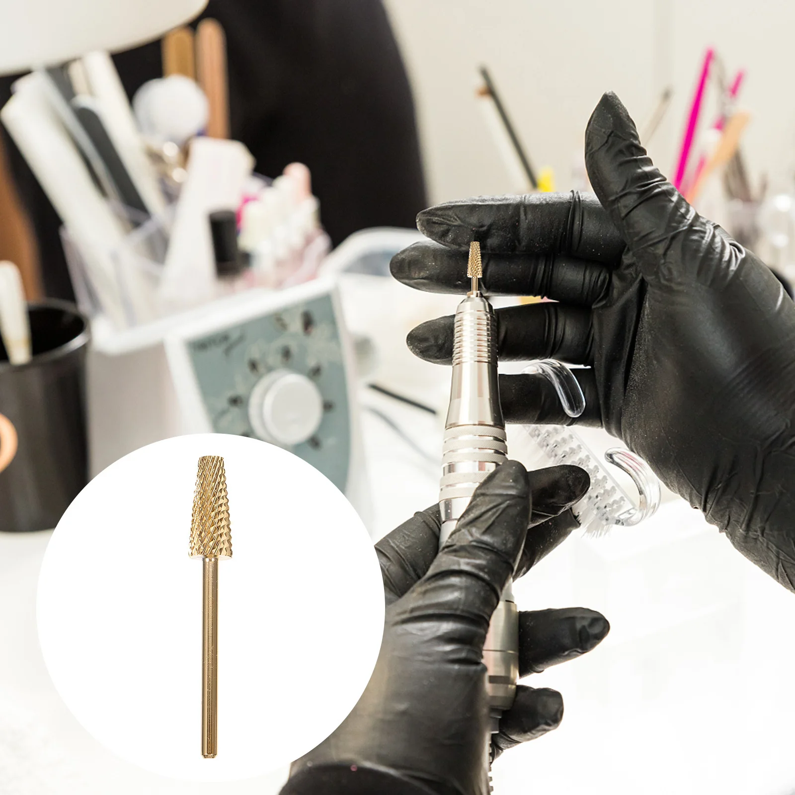 Testa per molatura delle unghie Punta per lucidatura durevole Rimodellare le unghie Rimuovere la pelle morta Strumento per molatura per manicure Forniture per punte da trapano per nail art