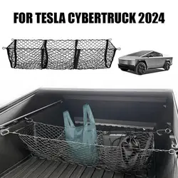 3/4 Pocket Elastic Trunk Storage Net for Tesla Cybertruck Luggage Net Pocket Trunk Storage Organizer Net Belt Installation Kit