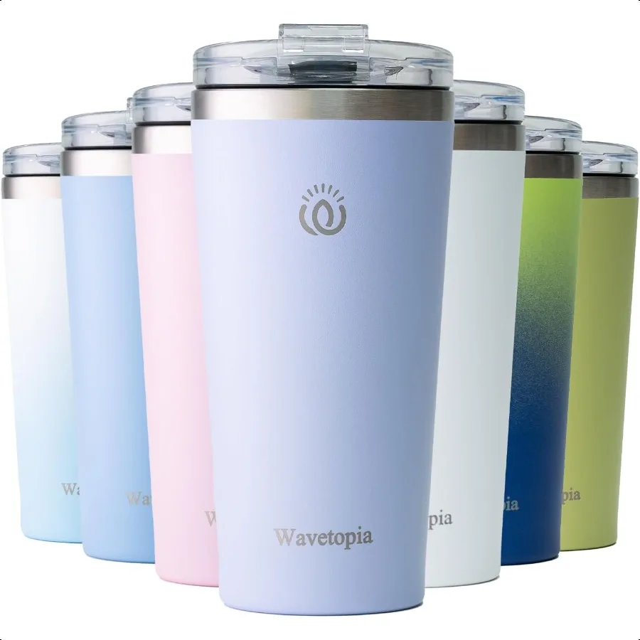 

Insulated Coffee Mug with Lid Reusable Stainl Steel Travel Coffee Cup 16 Oz Double Wall Vacuum Sof Tumbler Cups for Men and Wom