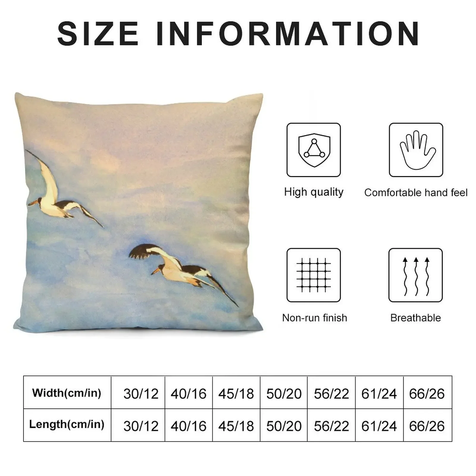 American Oystercatcher in flight, Smith Island Throw Pillow Pillowcase Custom Cushion Photo Decorative Cushion pillow