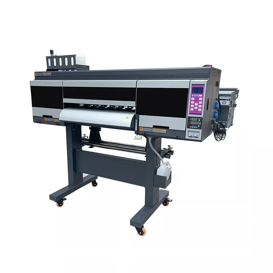 High Speed 4 Heads I3200 Dtf Printer 60cm A1 24inch Direct to Film Printer with Powder Shaking Machine CE Provided Pigment Ink