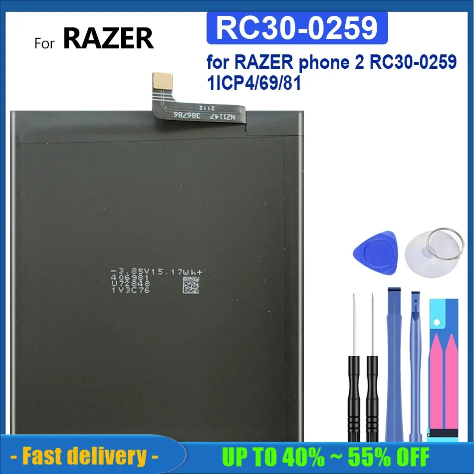 

4000mAh Replacement High Quality Mobile Phone Battery For RAZER Phone 2 Phone2 RC30-0259 1ICP4/69/81 Smartphon Batteries