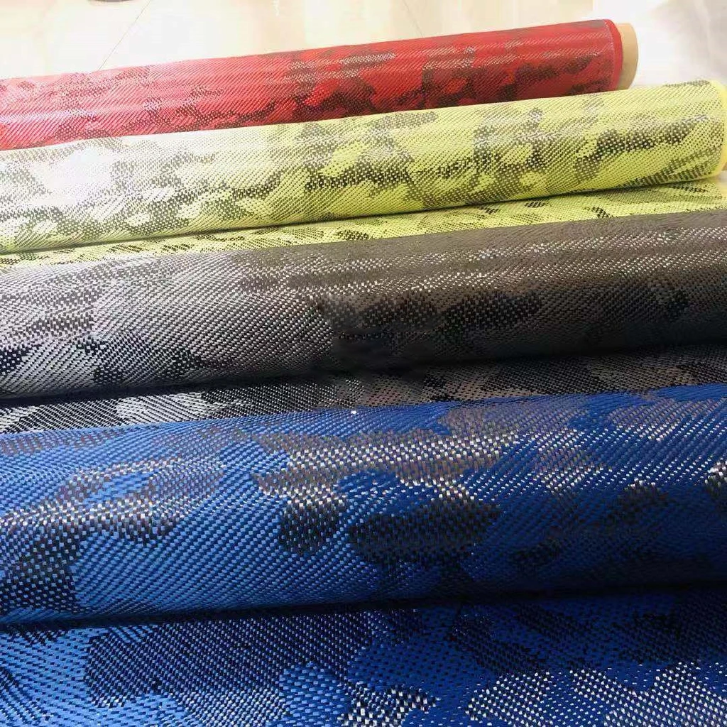 

3K 240gsm Camouflage pattern Carbon Kevlar fiber blended fabric cloth 100cm width for car camouflage