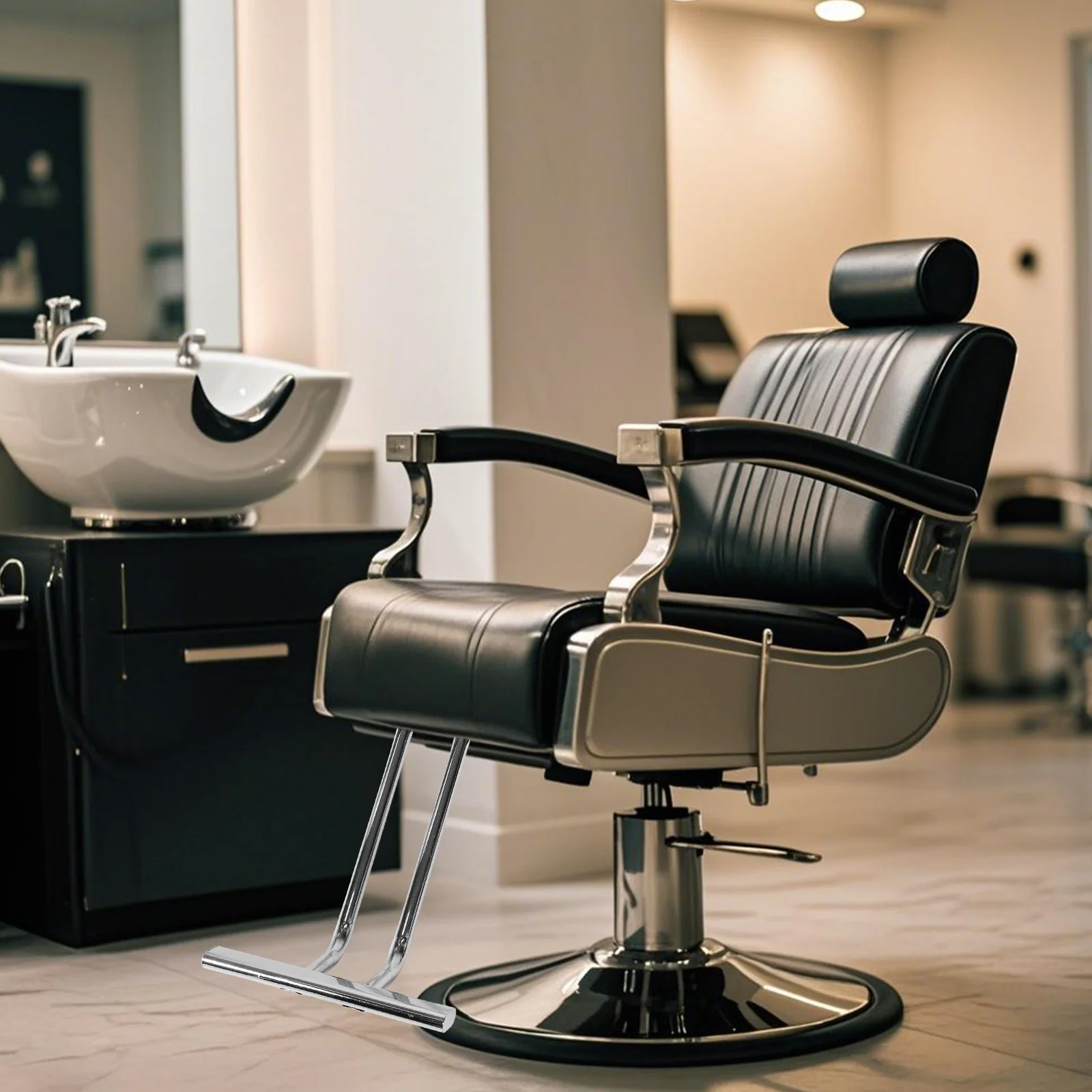 

Salon Chair Footrest: Ergonomic Foot Support For Hairdressing Beauty Equipment Durable Steel Base Easy Install Tripod