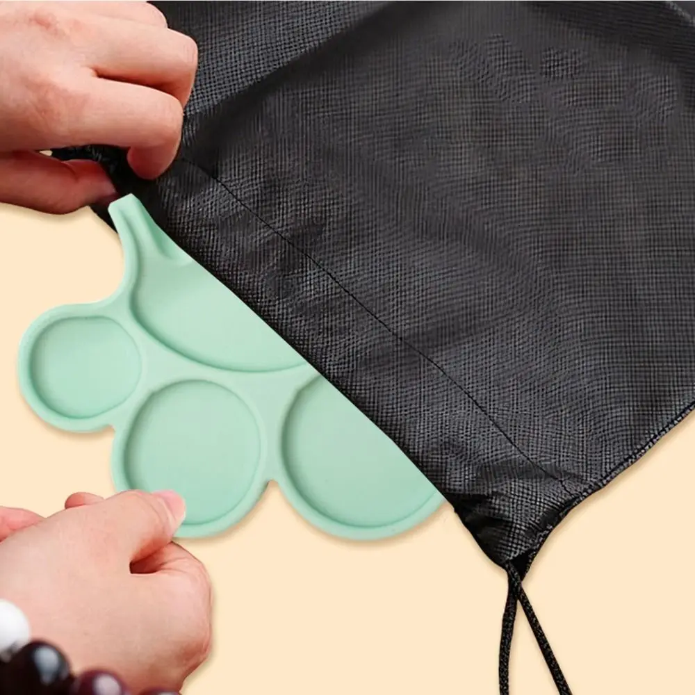 لوحة طلاء من السيليكون سهلة الغسل، صينية توزيع الصباغ بتصميم مقصورة مع حامل قلم، صينية لوحة، لوازم الرسم