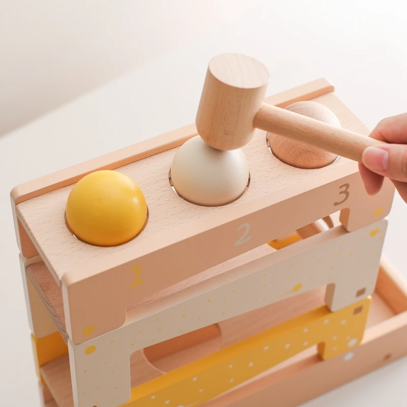 

Montessori Track Knocking Ball Toy Children's Novel Toys Educational Toys for Children From 1 year to 2 years old Building Block