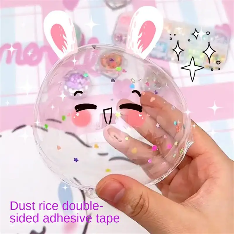 Multipurpose Nano Tape with Straws and Beads for DIY Craft Children Pinch Toy Making Blowing Bubble Sticky Nano Tape Traceless