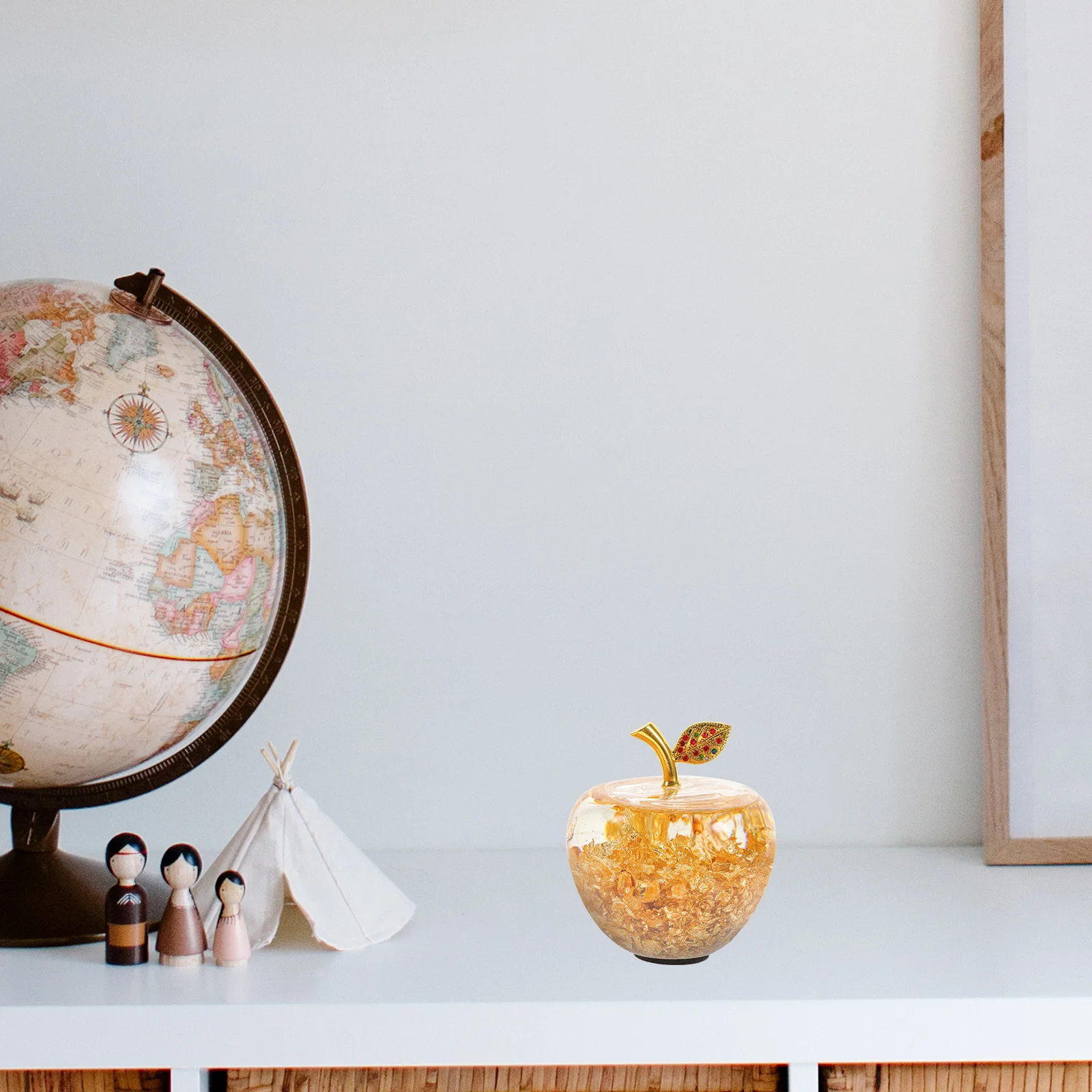 

1Pcs Gold Foil Apple Ornament High-Quality Crystal Decor for Home Table Window Car Display Festival Party Decoration Desktop