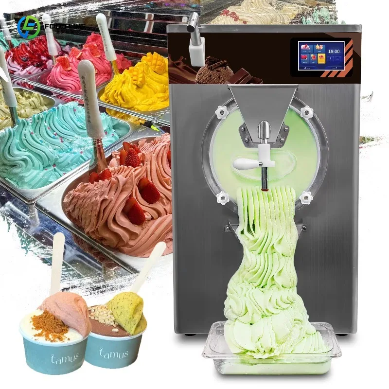 Customized Commercial Desktop Hard Ice Cream Machine Automatic Electric Italian Gelato Maker For Business