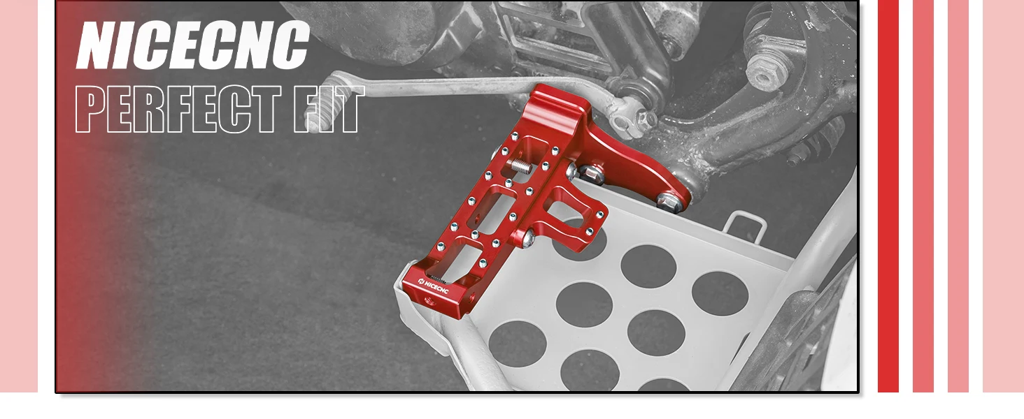 NICECNC Verlängerte, breitere Fußrasten und Kickstarter-Hebel für Yamaha Banshee 350 1987-2006, ersetzt 2GU-15620-01-00, Aluminium – Detail 36
