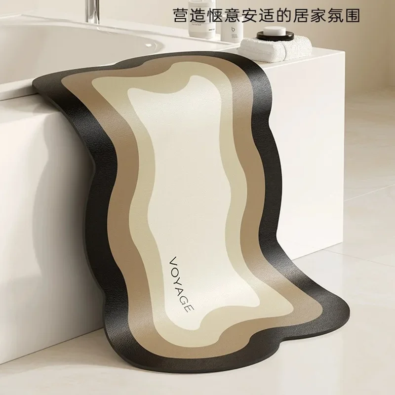

Light Luxury Bathroom Absorbent Floor Mat Toilet Door Non-Slip Quick-Drying Foot Mat Special-Shaped Diatom Ooze Floor Mat