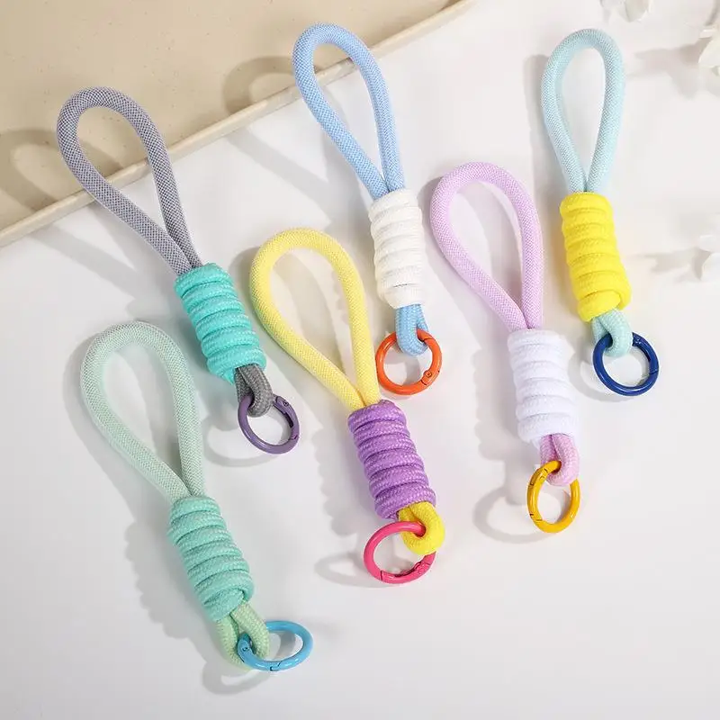 Creative Parachute Braiding Rope Ball Keychain Fashion Colourful Outdoors Tool Key Ring for Women Men Car Handbag Phone Pendant