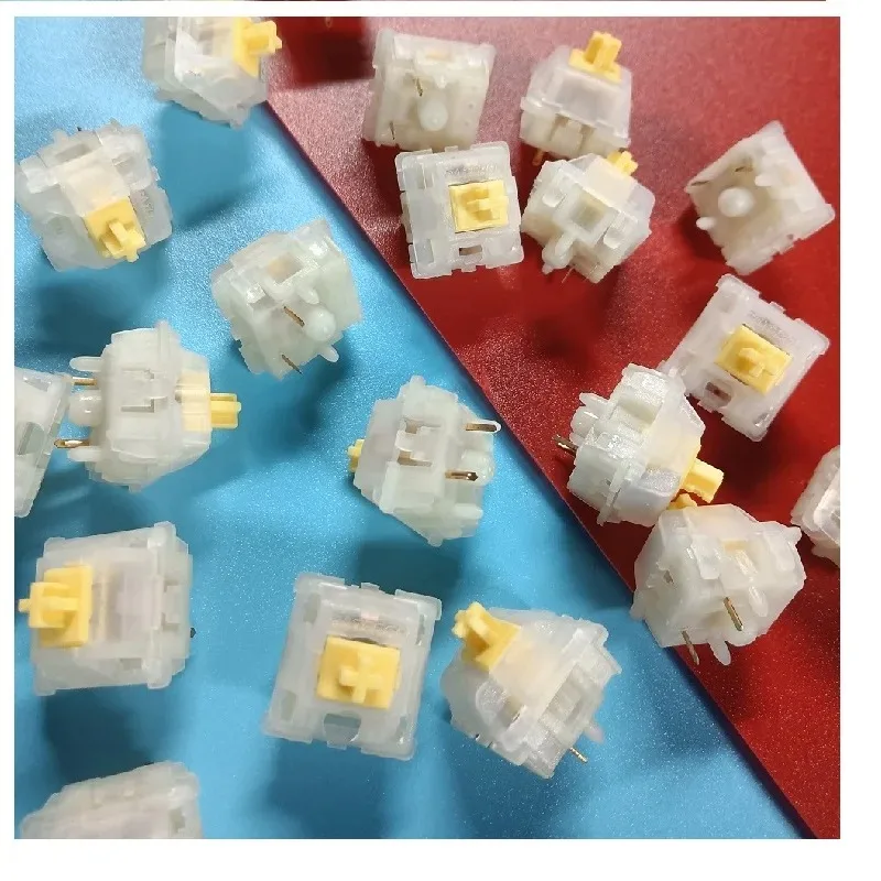 GATERON Milky Yellow Pro Single layer pin KS-3 X1 Lubrication Linear 5 Pin DIY Hotswap Gaming Mechanical Keyboard Switch