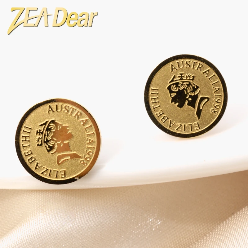 ZEADear Jewelry Earrings New Hot-Selling Stainless Steel Ear Studs Geometric Circular Gold Color Trendy Earing Jewellery