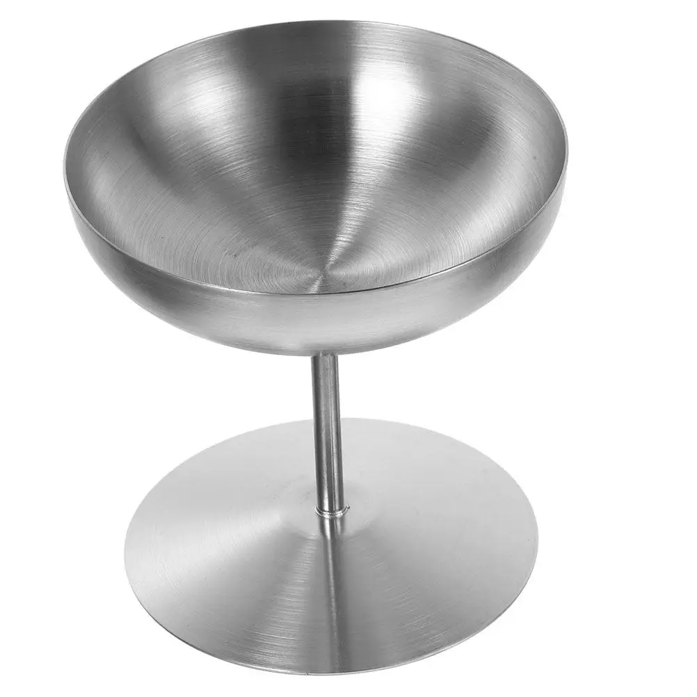 Stainless Steel Ice Cream Cup High Base Footed Dessert Bowls 250Ml Multi-Use Serving Cup for Restaurants Hotels Parties