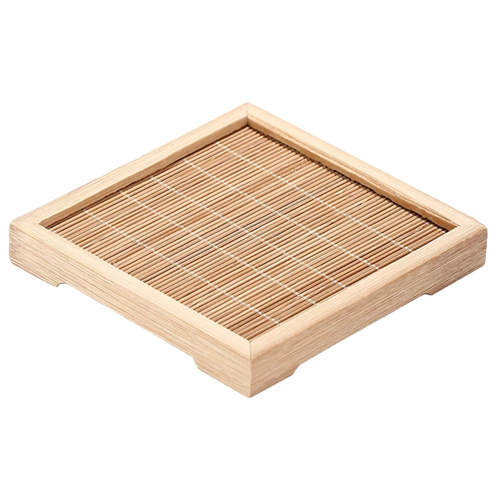 

Bamboo Coaster Set Wood Drink Coasters Non Slip Heat Resistant Square Coasters for Cups Table Decor Wooden Cup Mats Household