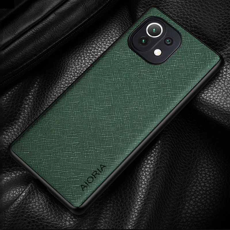 Luxury leather case for Xiaomi Mi 11 Lite Pro Ultra 5G ne funda with cross pattern
