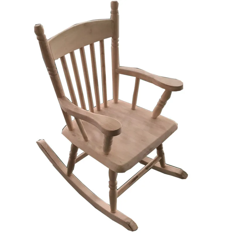 Children\'s rocking chair, baby chair, solid wood rocking chair, leisure chair, adult white stubble chair, solid wood sprayable