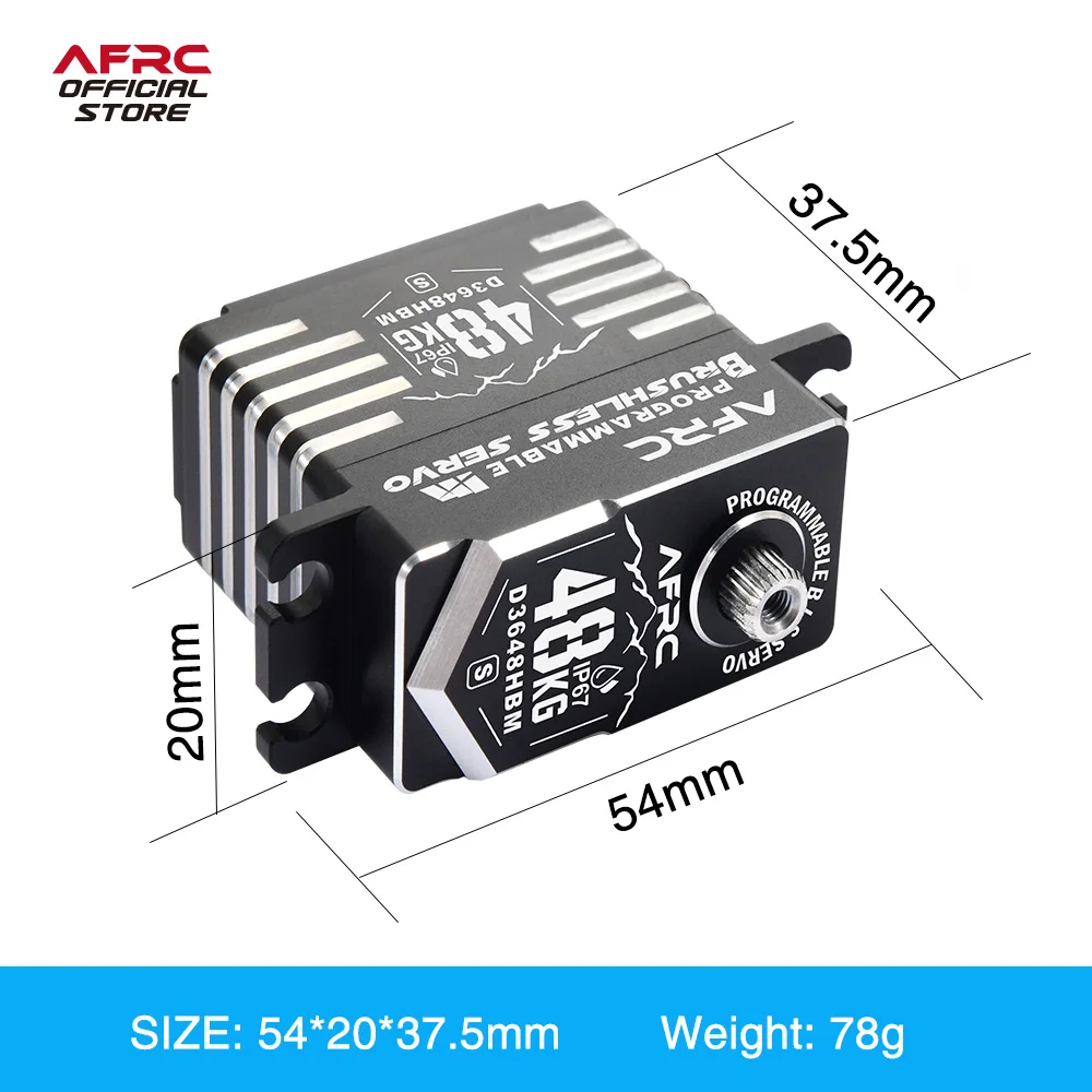 AFRC 48KG High Torque Brushless Servo IP67 Waterproof Programmable for Traxxas 1/5 1/8 1/10 RC Car Boat Robot Upgrade