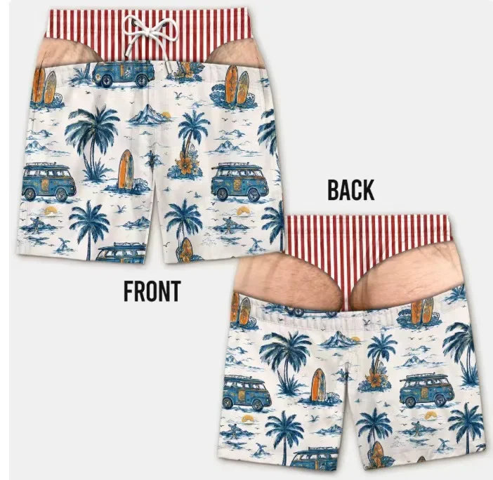 27 Sommer Herren lustige Cartoon Hot Dog 3D-Druck Boardshorts, schnell trocknende Shorts mit Kordelzug, lustige gelbe Enten-Neuheit, Scherz-Shorts – Detail 16