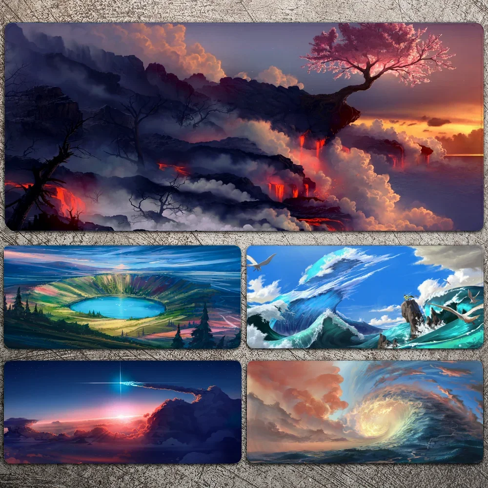 

Beautiful Anime Landscape Pictures Mousepad Large Gaming Mouse Pad LockEdge Thickened Computer Keyboard Table Desk Mat