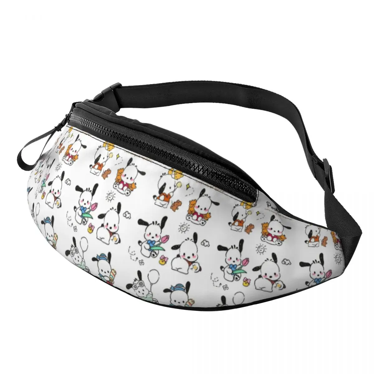 

Custom Anime Pochacco Fanny Pack for Men Women Cool Crossbody Waist Bag Travel Hiking Phone Money Pouch