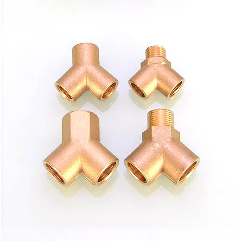 Brass Pipe Connector 1/8'' 1/4'' 3/8'' Female Male Thread Tee/Cross/Square/Y Type Butt Joint Adapter Garden Automatic Watering