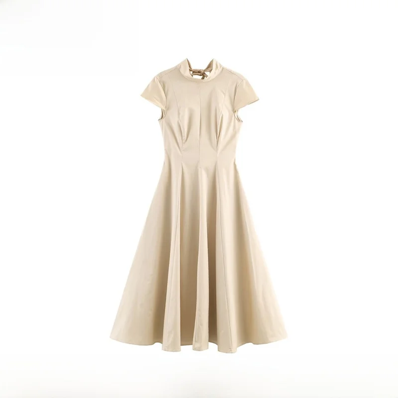 

Новое женское модное платье миди EVEA: универсальное, из полиэфирного волокна, с коротким рукавом, повседневное, для трансграничной торговли