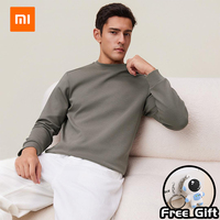 New Xiaomi 90FUN Sports and Leisure Long Sleeved Cotton Hoodie Warm T-shirt Men's Thermal Underwear Air Layer Composite Fabric