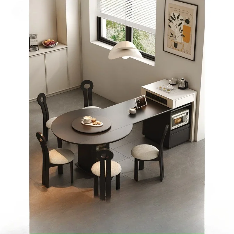 

Island table integrated household retractable multi-function square and round dual-purpose small apartment storage simple