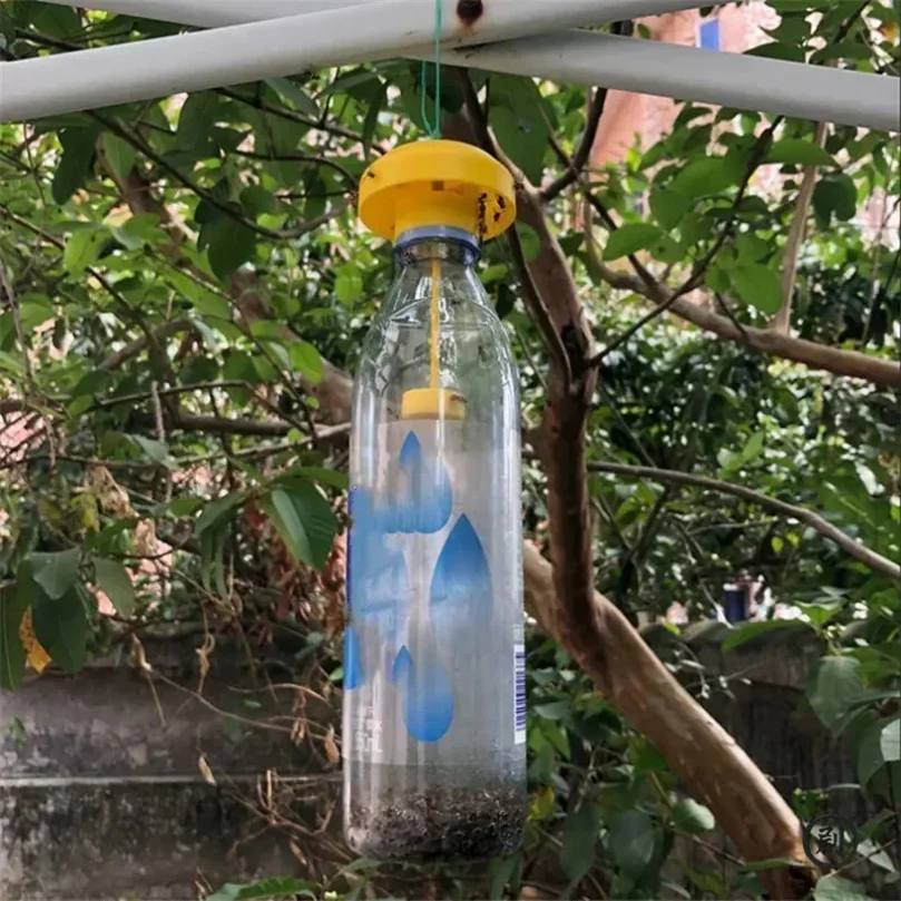 2PCS Fruit Killer Plastic Yellow Drosophila Trap Fly Catcher Pest Insect Control For Home Farm 6*6*2Cm