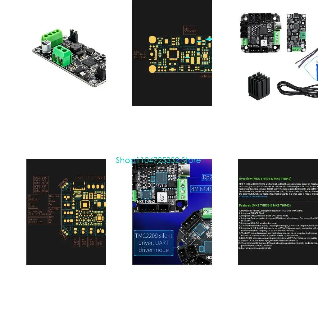 

3D-принтер по расширению платы-Klipper MKS UTC + THR36 / THR3642 CAN CONST POARD MCU принимает RP2040