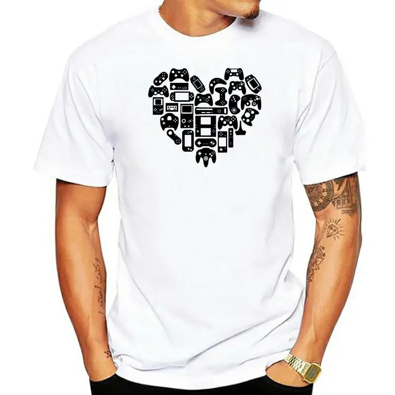 Heart Shape Black - Men's Short Sleeve Graphic T-Shirt Hot Sales Summer Cool Tee 2023 Breathable All Cotton Round Neck Tshirt