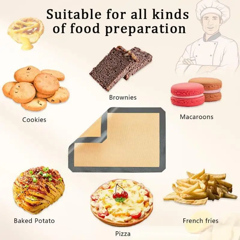 New Silicone Baking Mat Sheet Reusable Baking Cookie Sheet Non-Stick Heat Resistant Baking Mat Oven Grill Microwave Kitchen Tool