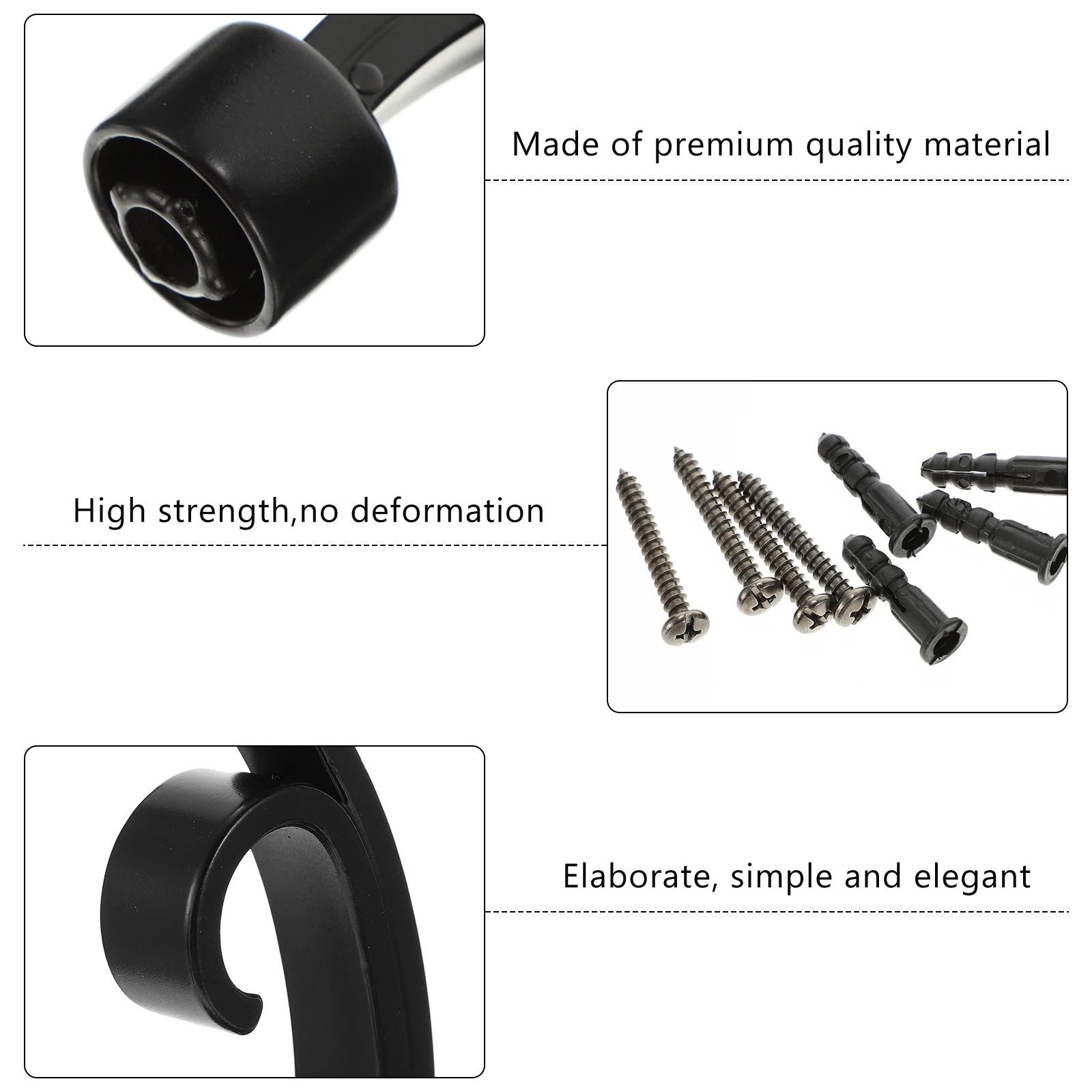 

2Pcs Iron Curtain Hooks Tiebacks Wall Holders Decorative Curtain Buckles for Curtains Coats Towels Household Hooks